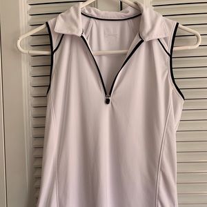 white slazenger sleeveless golf polo